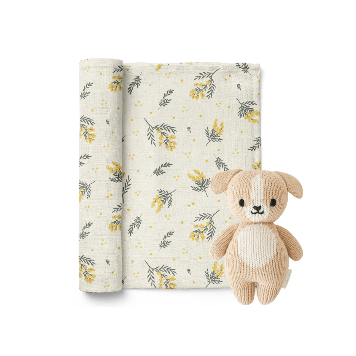 おくるみ ぬいぐるみセット | ベビードッグ＆ミモザ【cuddle + kind