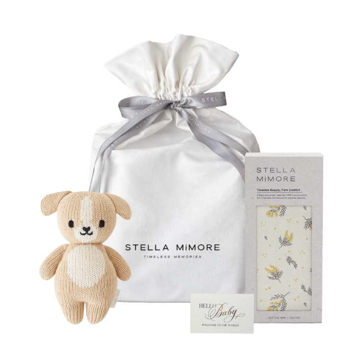 【cuddle + kind】ベビードッグ＆ミモザ 出産祝いギフトセット - Stella Mimore