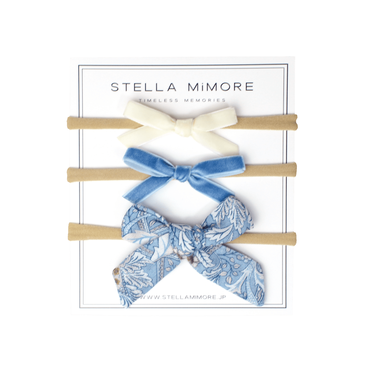 ベビーヘアバンド リボンアソート / ウィリアム・モリス ウィンドラッシュ - Stella Mimore
