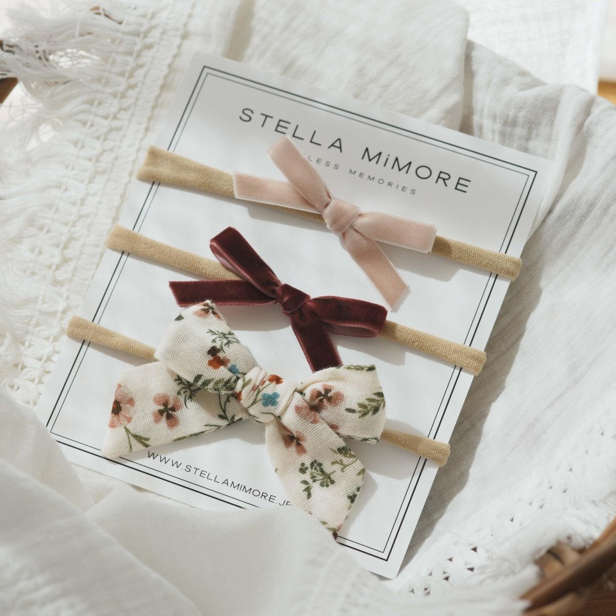 【近日販売開始】ベビーヘアバンド リボンアソート / ワイルドフラワー - Stella Mimore