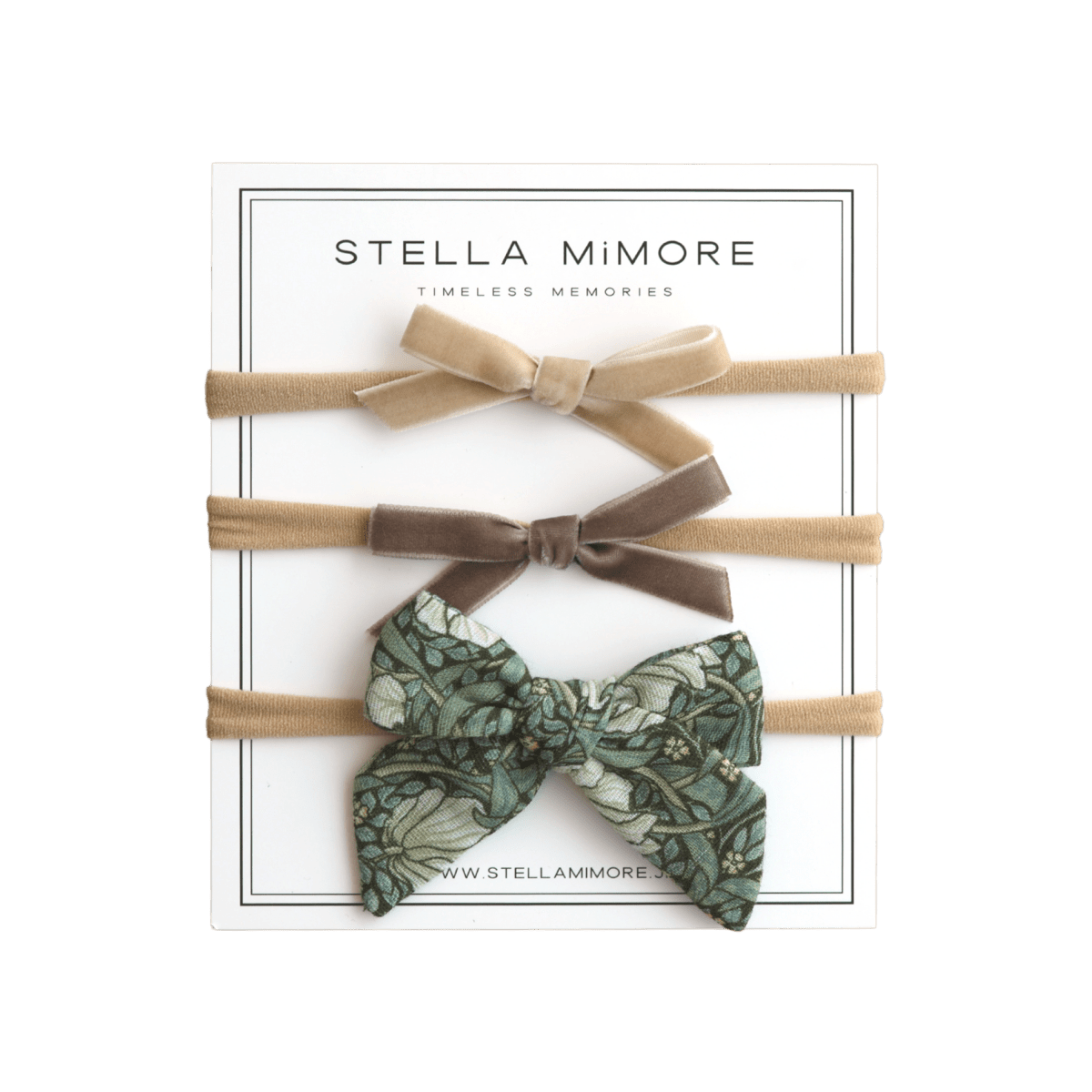 【近日販売開始】ベビーヘアバンド リボンアソート / ウィリアム・モリス ピンパーネル - Stella Mimore