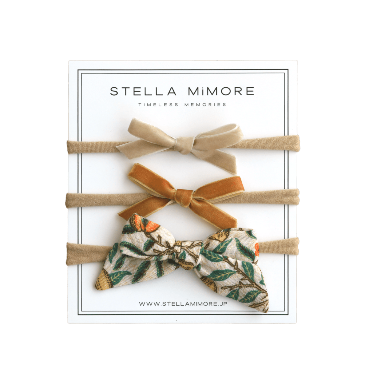 【近日販売開始】ベビーヘアバンド リボンアソート / ウィリアム・モリス フルーツ - Stella Mimore